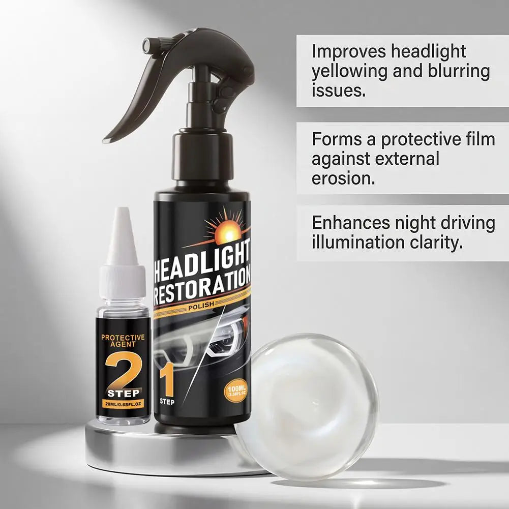 Car Headlight Restoration Polishing Kit Headlamp Anti-Scratch Detailing Cleaning Maintenance Car Paint Care Refurbish Agent