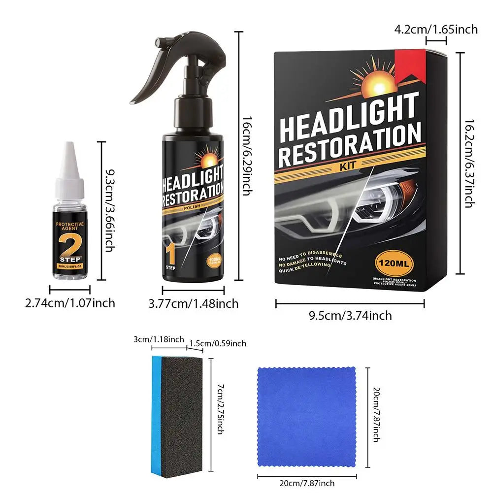 Car Headlight Restoration Polishing Kit Headlamp Anti-Scratch Detailing Cleaning Maintenance Car Paint Care Refurbish Agent